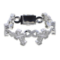 Iced out Cross Infinity Charm Bracelet for Women Men Micro Paved Cubic Zirconia Cuban Chain Hip Hop Rapper Fashion Jewelry